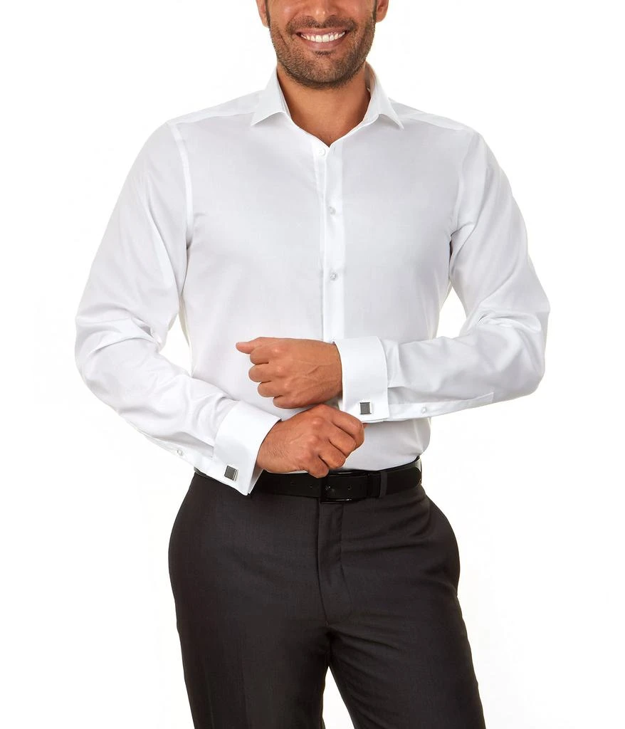 商品Calvin Klein|Dress Shirt Slim Fit Non Iron Herringbone French Cuff,价格¥322,第1张图片