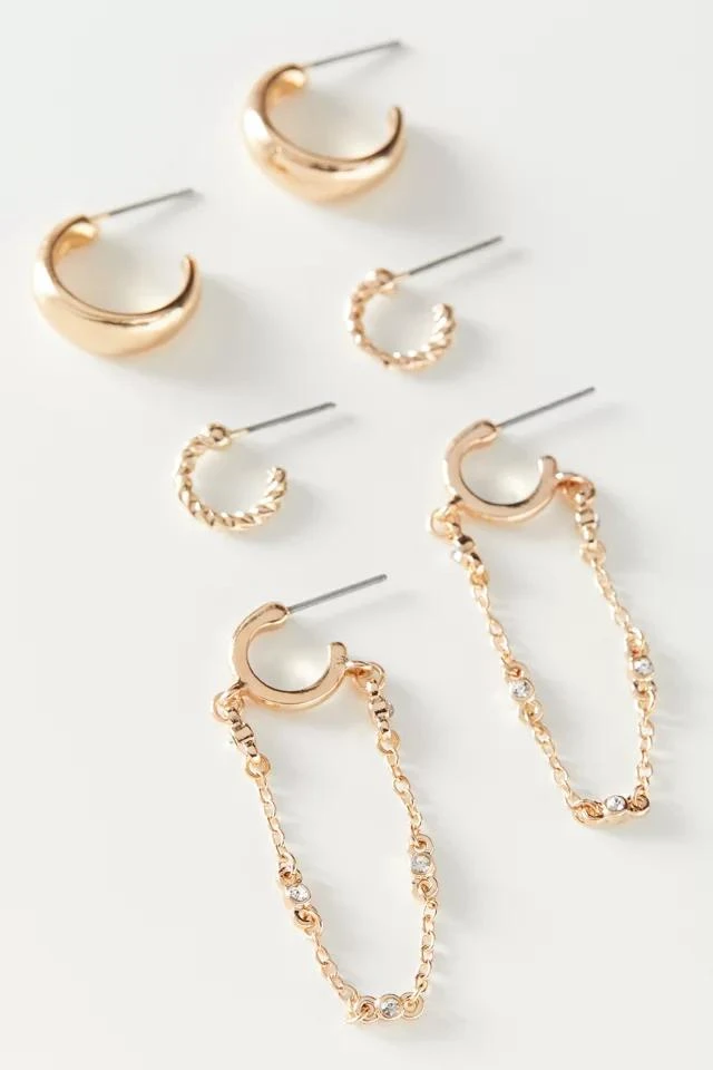 商品Urban Outfitters|Raia Mini Hoop Earring Set,价格¥76,第2张图片详细描述