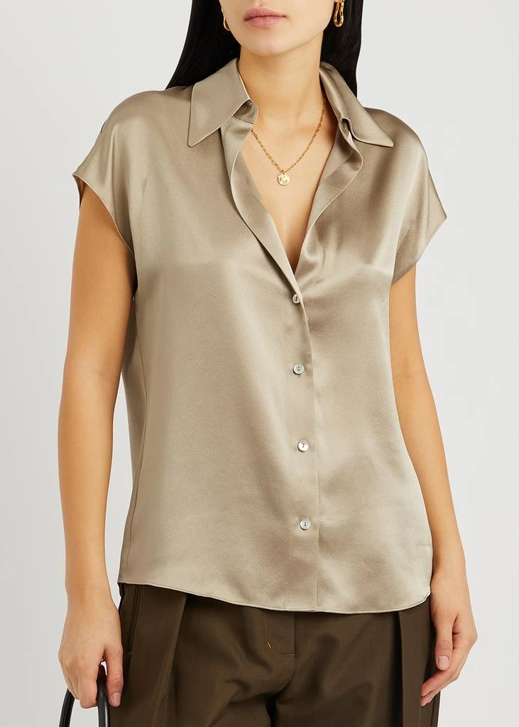 商品Vince|Sand silk-satin shirt,价格¥1781,第2张图片详细描述