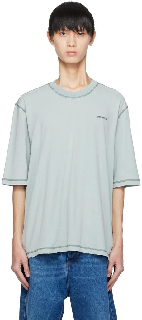 商品AMI|Blue Fade Out T-Shirt,价格¥1404,第1张图片