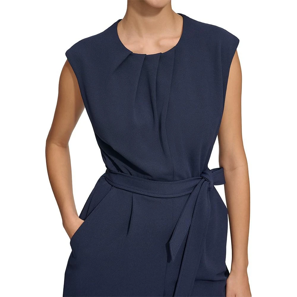 商品Calvin Klein|Women's Sleeveless Tie-Waist Jumpsuit,价格¥1027,第4张图片详细描述