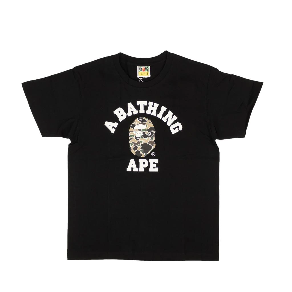 商品Bape|Bape Black Cotton Ape Short Sleeve T-Shirt - Black,价格¥775,第1张图片