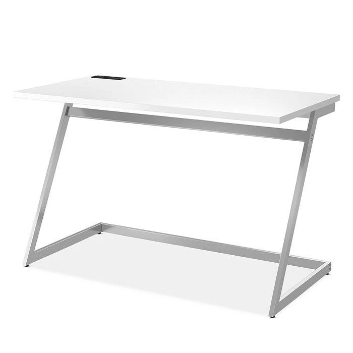 商品Sparrow & Wren|Torrey White and Chrome Writing Desk with USB Ports,价格¥3516,第1张图片
