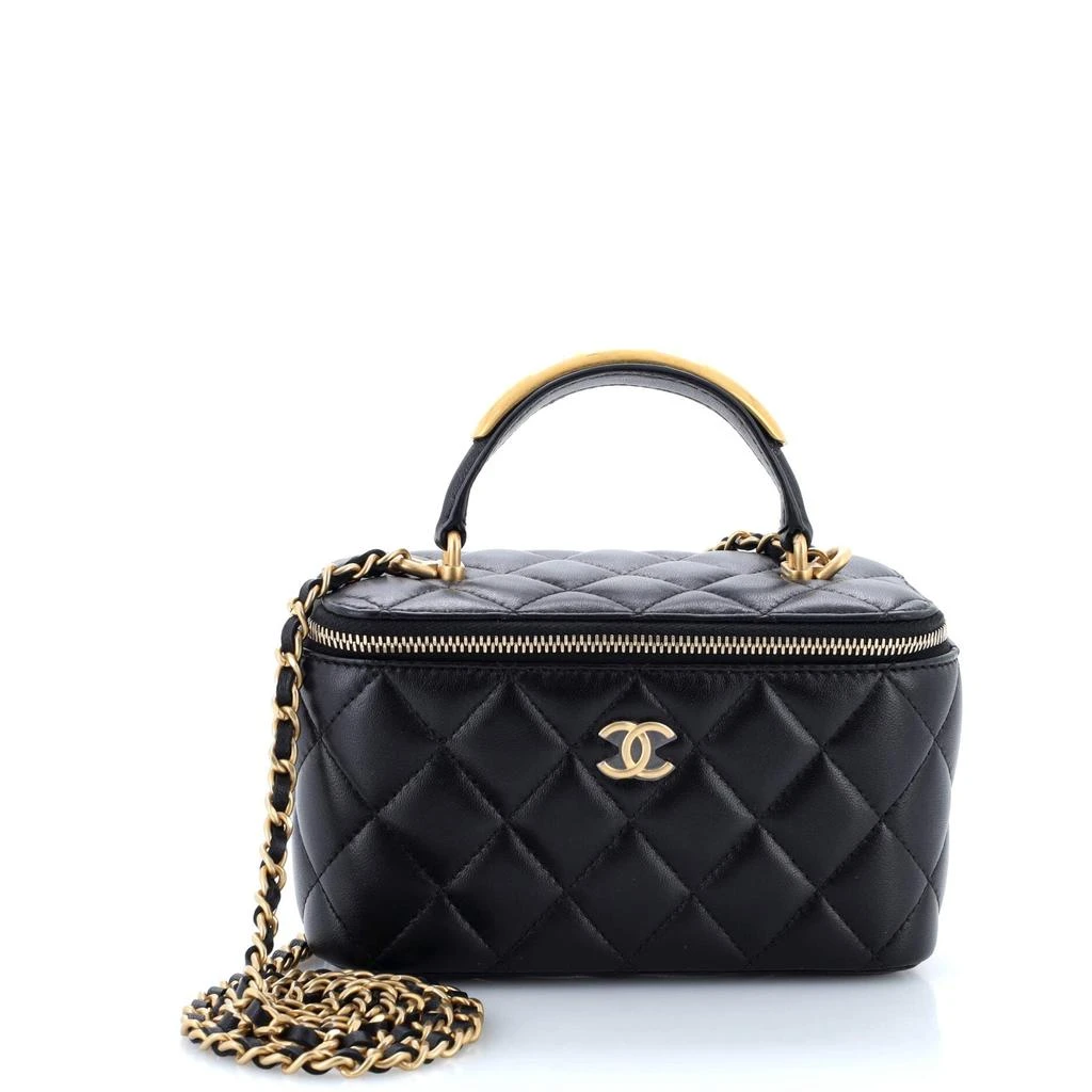 商品[二手商品] Chanel|CC Top Handle Vanity Case with Chain Quilted Lambskin with Metal Small,价格¥29050,第1张图片