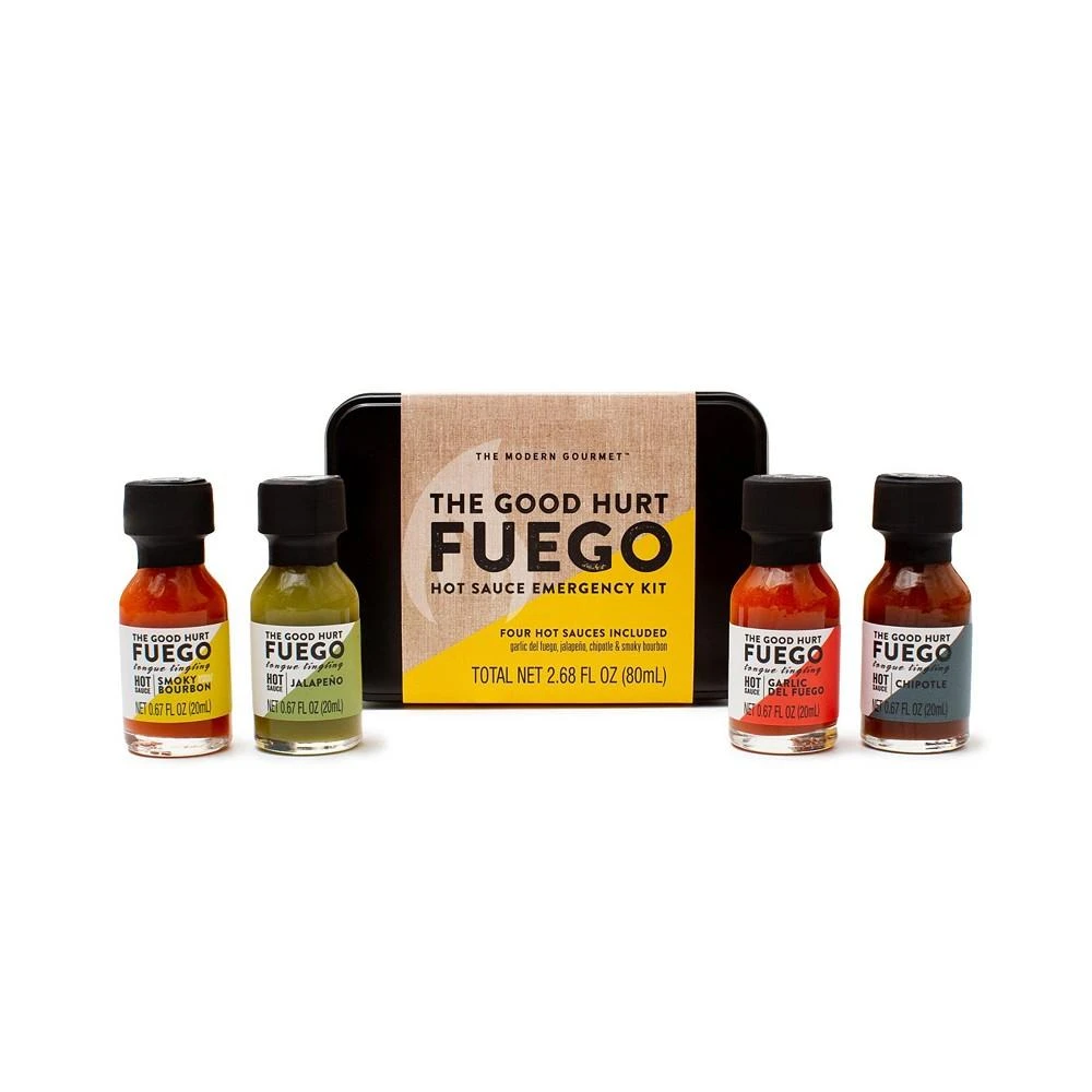 商品Thoughtfully|The Good Hurt Fuego, Emergency Kit Hot Sauce Gift Set, Set of 4,价格¥194,第1张图片