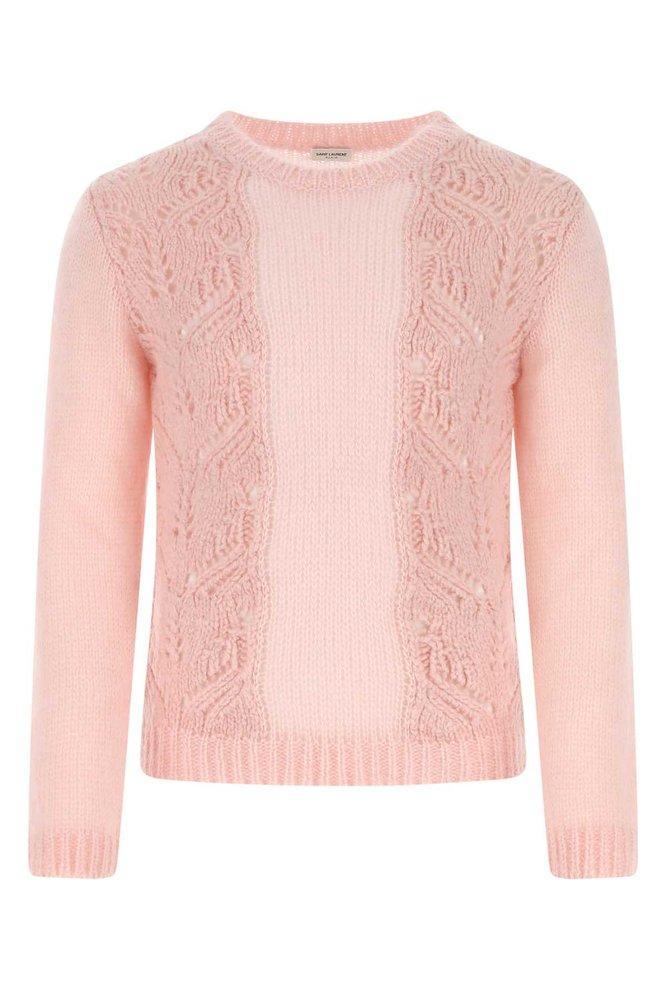 商品Yves Saint Laurent|Saint Laurent Crewneck Intarsia Knit Jumper,价格¥4154,第1张图片