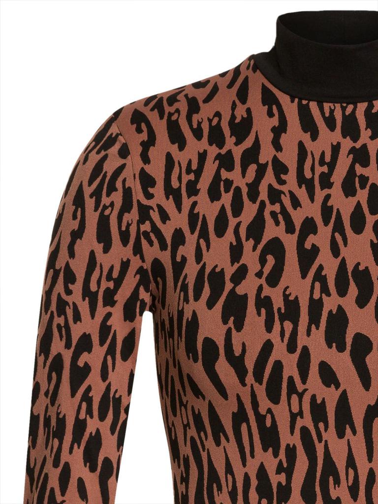 Leopard Print Tech High Neck Top商品第3张图片规格展示