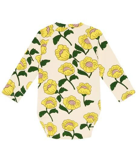 商品Mini Rodini|Baby Flowers wrap cotton bodysuit,价格¥202,第2张图片详细描述