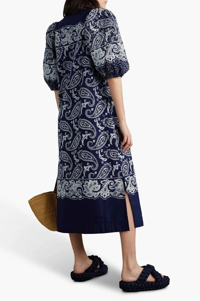 商品Sea|Theodora embroidered printed cotton-voile midi dress,价格¥1616,第3张图片详细描述