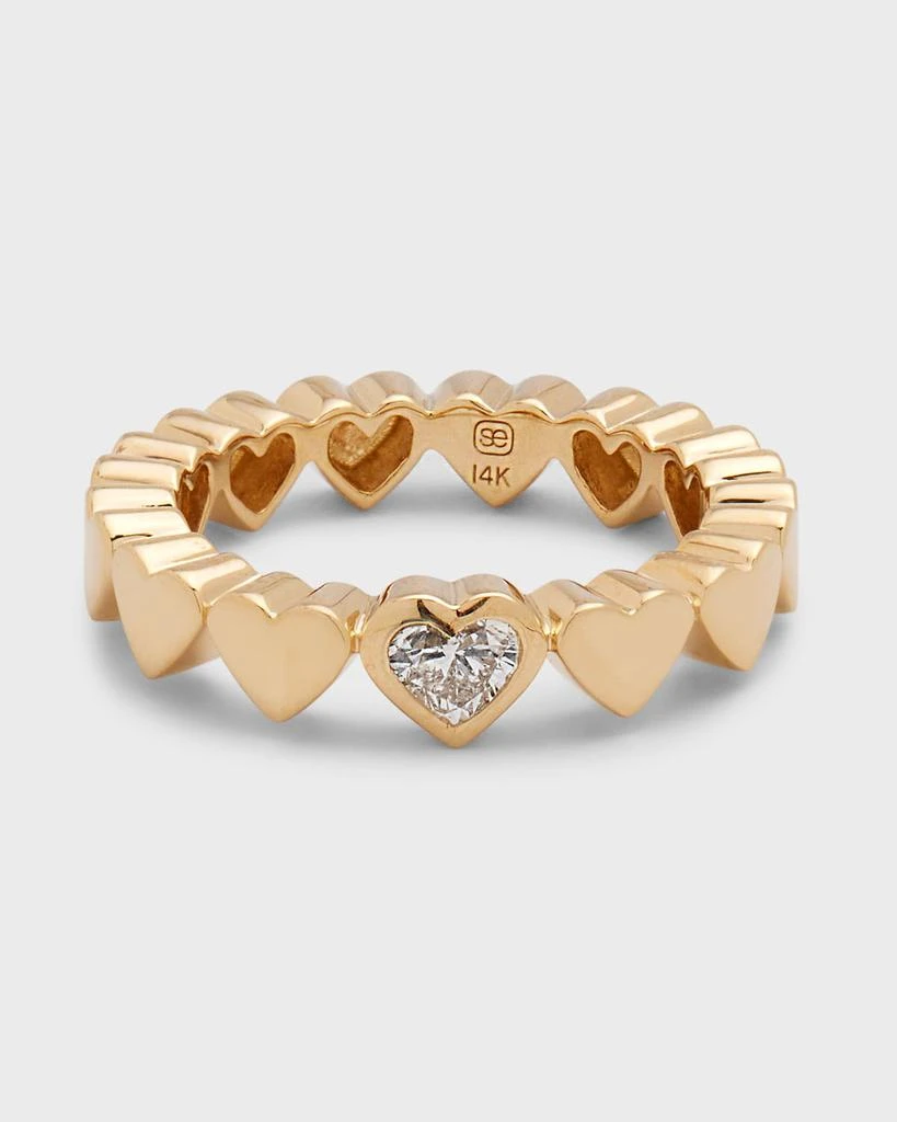 商品Sydney Evan|14k Yellow Gold Single Diamond Heart Ring, Size 6.5,价格¥34041,第1张图片