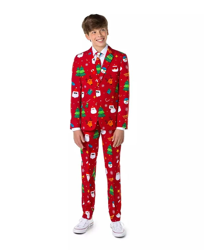 商品OppoSuits|Big Boys Festivity Christmas Party Outfit Including Blazer, Pants and Tie Suit Set,价格¥823,第1张图片