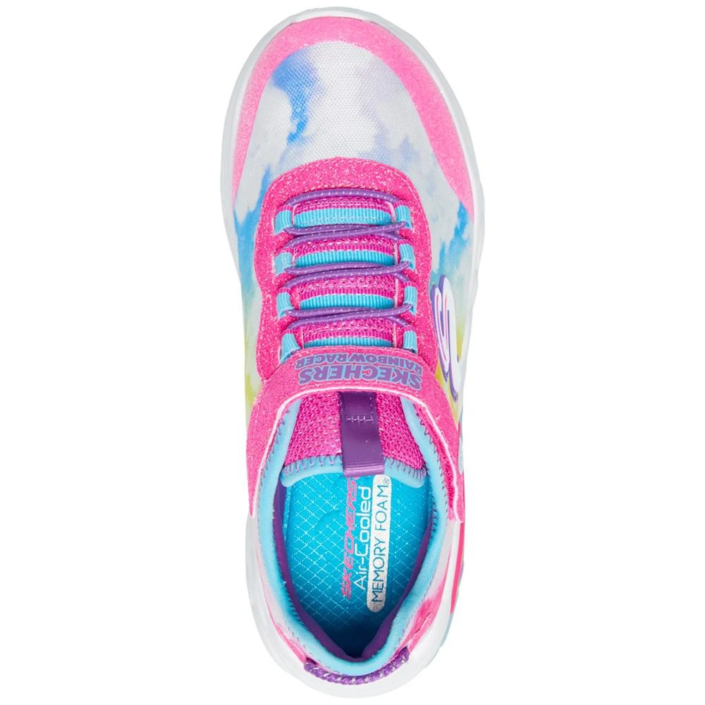 商品SKECHERS|Little Girls S Lights - Rainbow Racer Light-Up Adjustable Strap Closure Casual Sneakers from Finish Line,价格¥225,第5张�图片详细描述