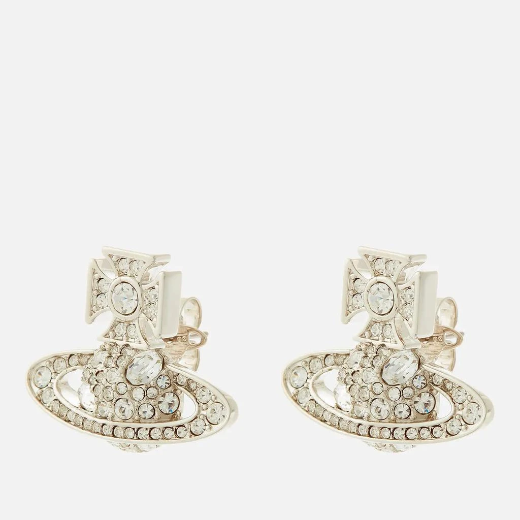 商品Vivienne Westwood|Vivienne Westwood Francette Bas Relief Platinum-Tone and Crystal Earrings,价格¥1121,第2张图片详细描述