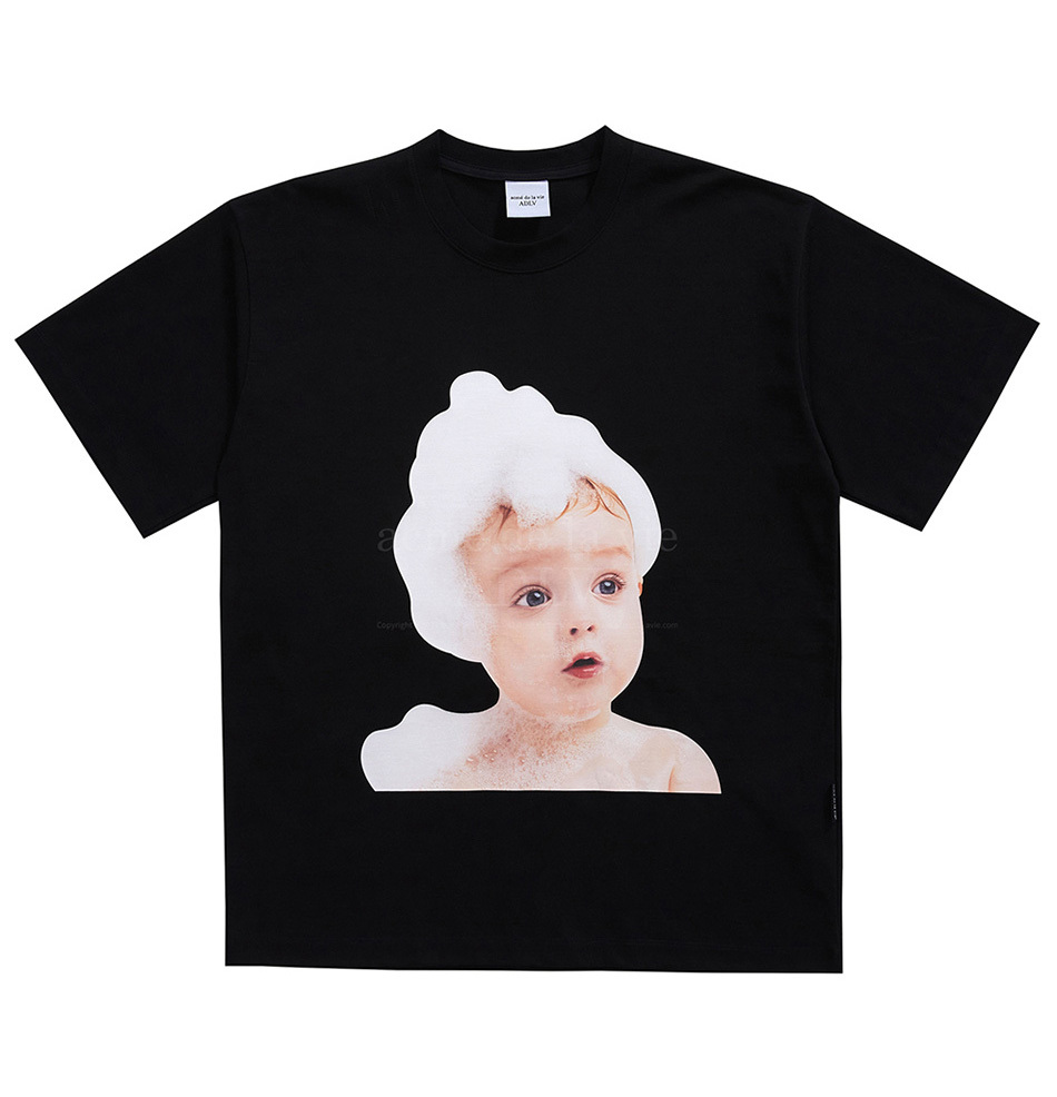 商品Acme de la vie|【享贝家】acme de la vie 泡沫头婴儿印花短袖T恤 男女同款 黑色 ADLV21SS-SSBKBF-BBL,价格¥241,第1张图片