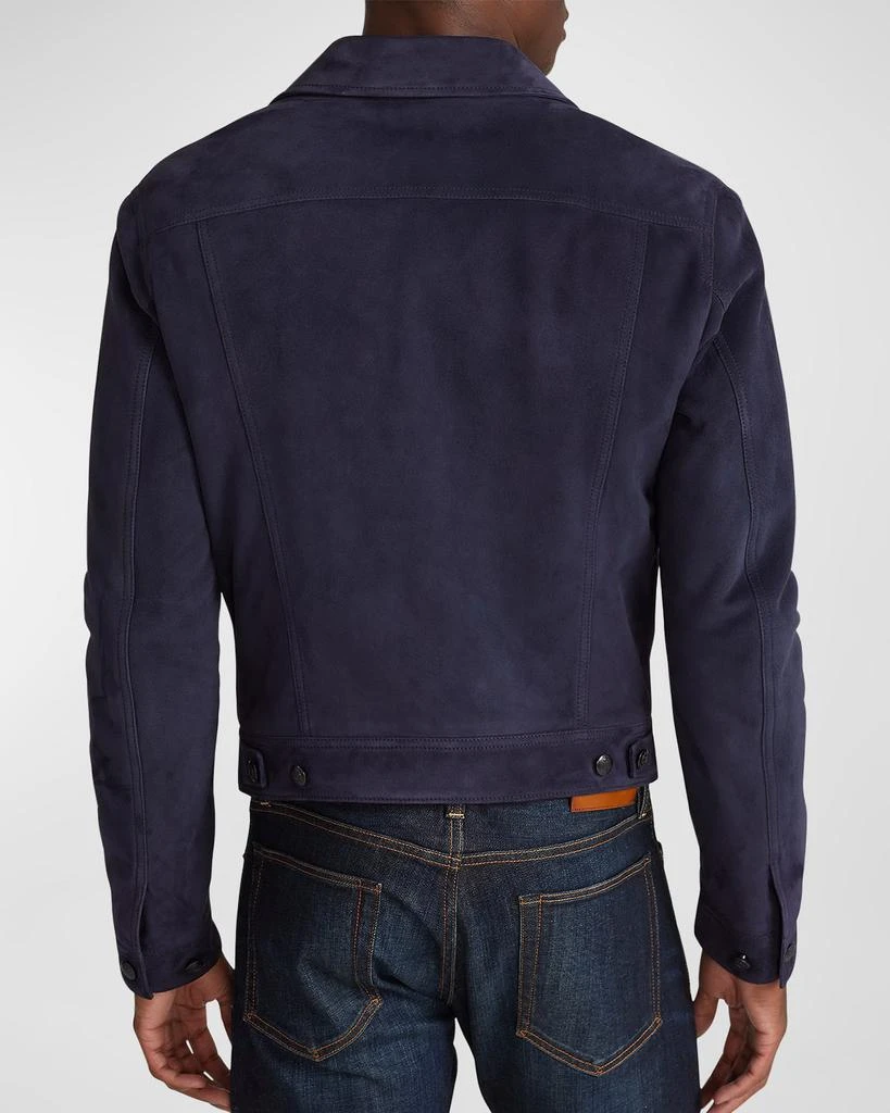 商品Ralph Lauren|Men's Clifton Suede Leather Trucker Jacket,价格¥12833,第4张图片详细描述
