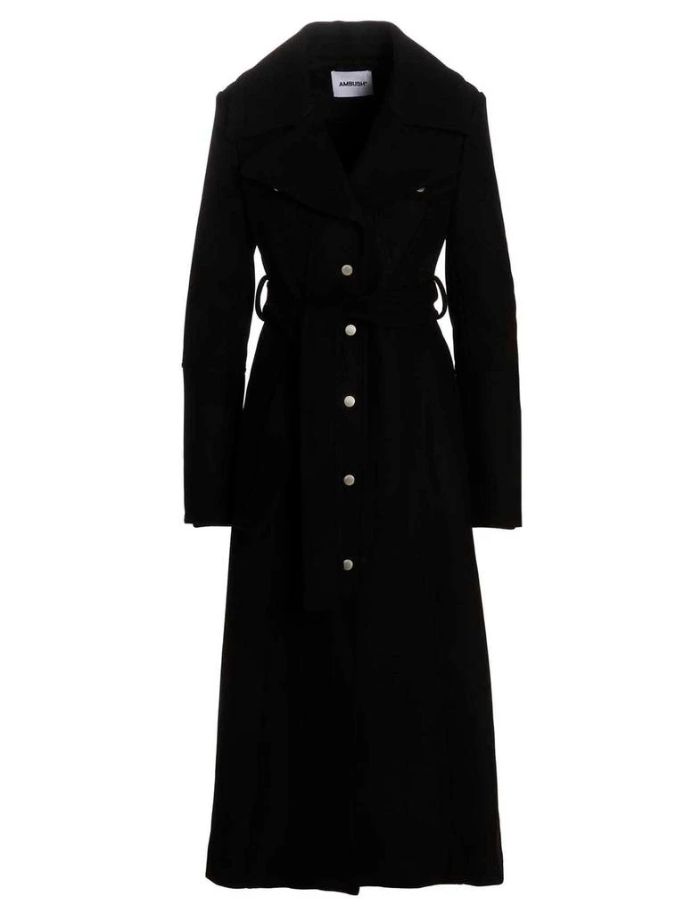 商品Ambush|Ambush Rever Belted Long Coat,价格¥10090,第1张图片