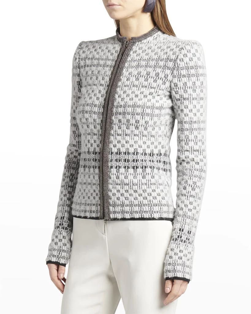 商品Giorgio Armani|Metallic Knit Jacquard Zip Jacket,价格¥30865,第1张图片