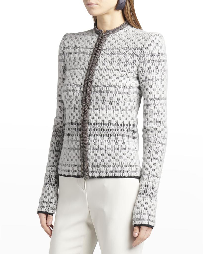 商品Giorgio Armani|Metallic Knit Jacquard Zip Jacket,价格¥28656,第5张图片详细描述