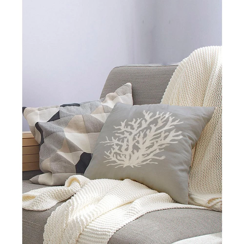商品E by Design|16 Inch Gray Decorative Floral Throw Pillow,价格¥276,第2张图片详细描述