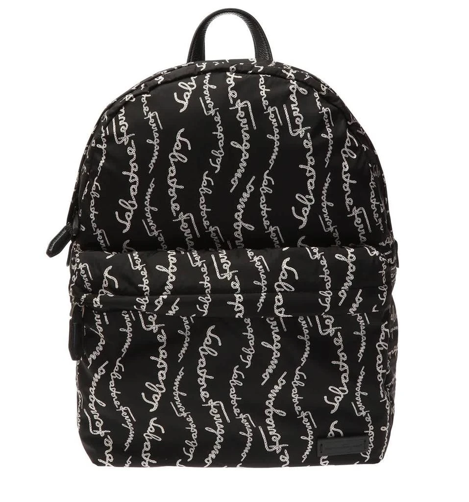 商品Salvatore Ferragamo|Men's Nylon Backpack In Black/White,价格¥2777,第1张图片