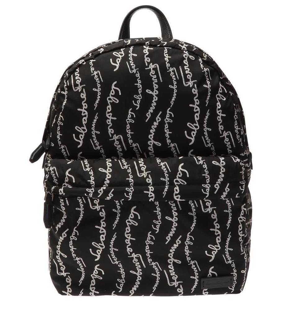商品Salvatore Ferragamo|Mens Nylon Backpack In Black/White,价格¥3650,第1张图片