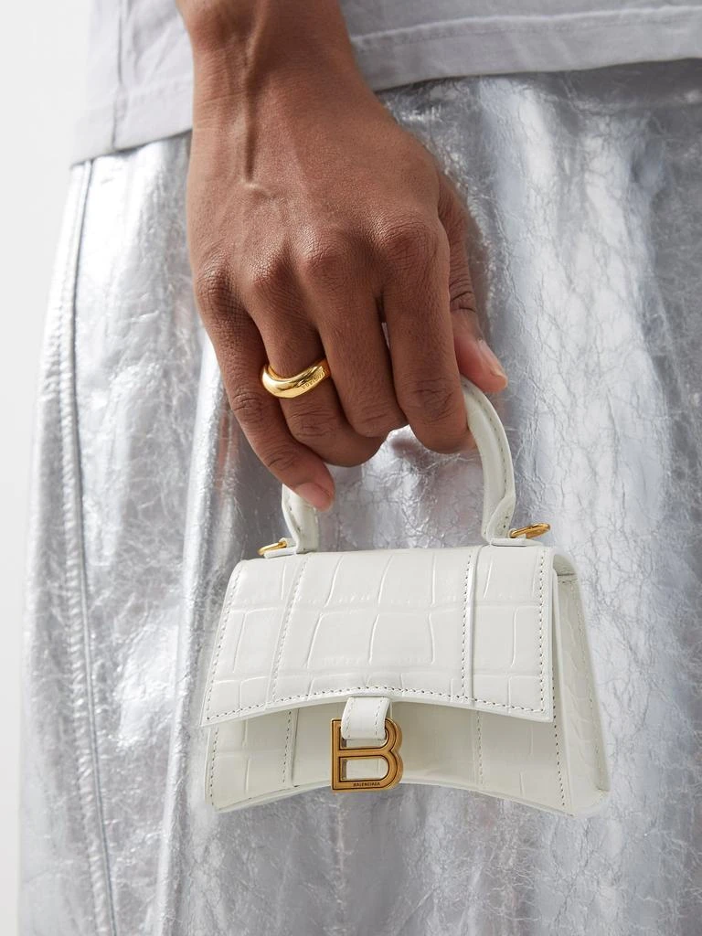 商品Balenciaga|Hourglass mini crocodile-effect cross-body bag,价格¥12683,第2张图片详细描述