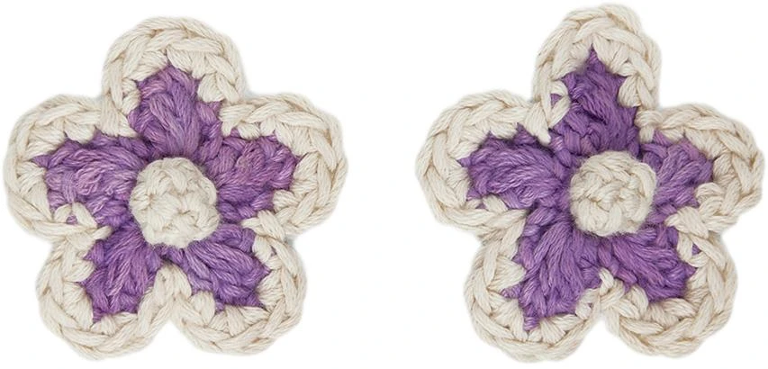 商品Misha & Puff|Kids Purple & White Medium Flower Hair Clip Set,价格¥136,第1张图片