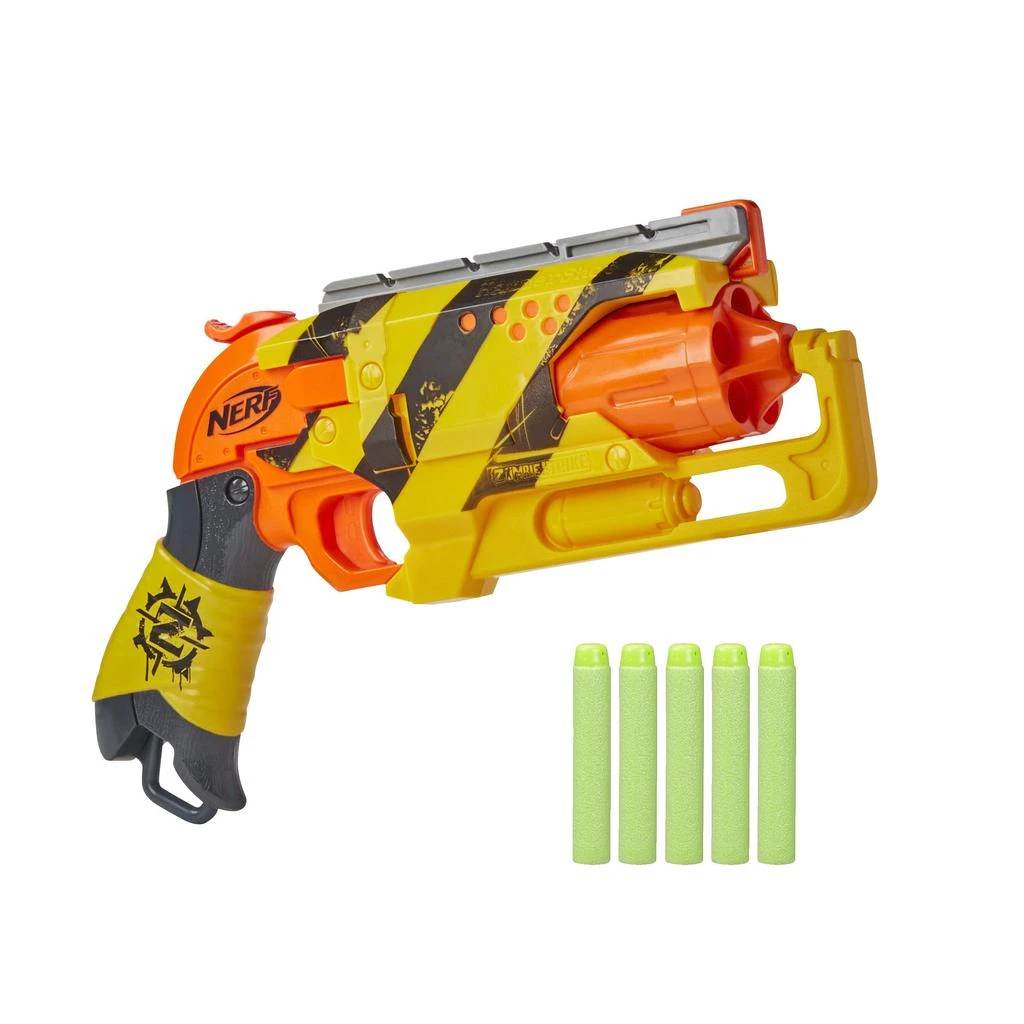 商品Nerf|NERF Zombie Strike Hammershot Blaster -- Pull-Back Hammer-Blasting Action, 5 Official Zombie Strike Darts,价格¥143,第1张图片详细描述