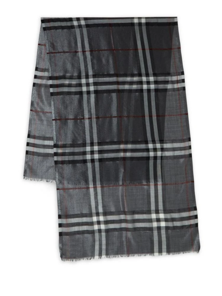 商品Burberry|Burberry - Metallic Giant Check Silk Scarf,价格¥3266,第2张图片详细描述