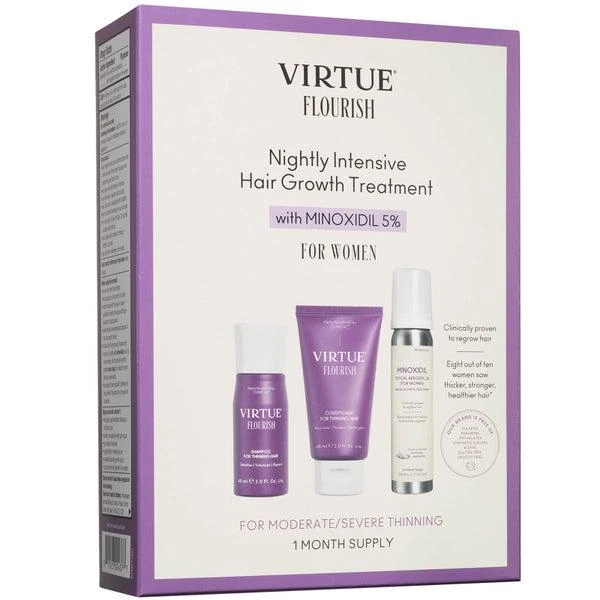 商品VIRTUE|VIRTUE Flourish Nightly Intensive Hair Growth Treatment - Trial Size 3 piece,价格¥527,第1张图片