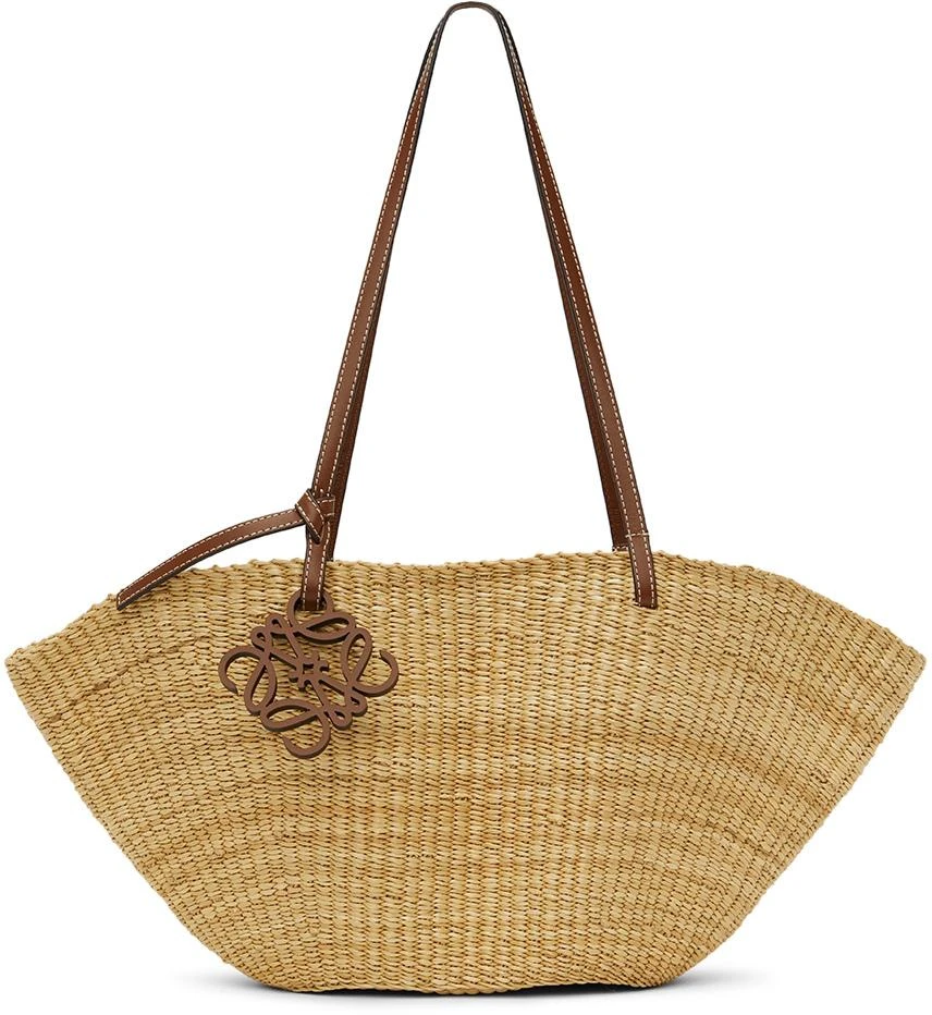 商品Loewe|Tan Shell Small Basket Tote,价格¥5100,第1张图片