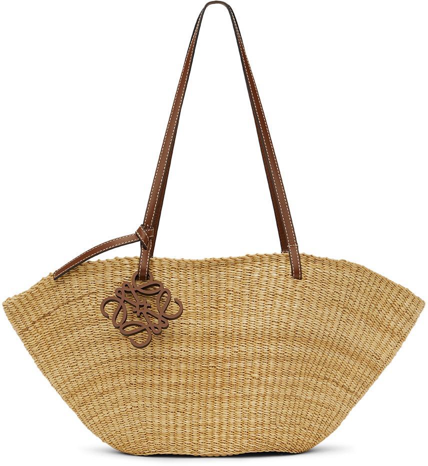 商品Loewe|Tan Shell Small Basket Tote,价格¥4721,第1张图片