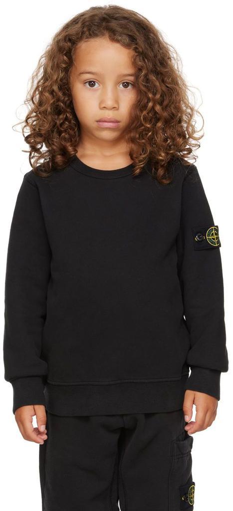 商品Stone Island Junior|Kids Black Garment-Dyed Sweatshirt,价格¥1078,第1张图片
