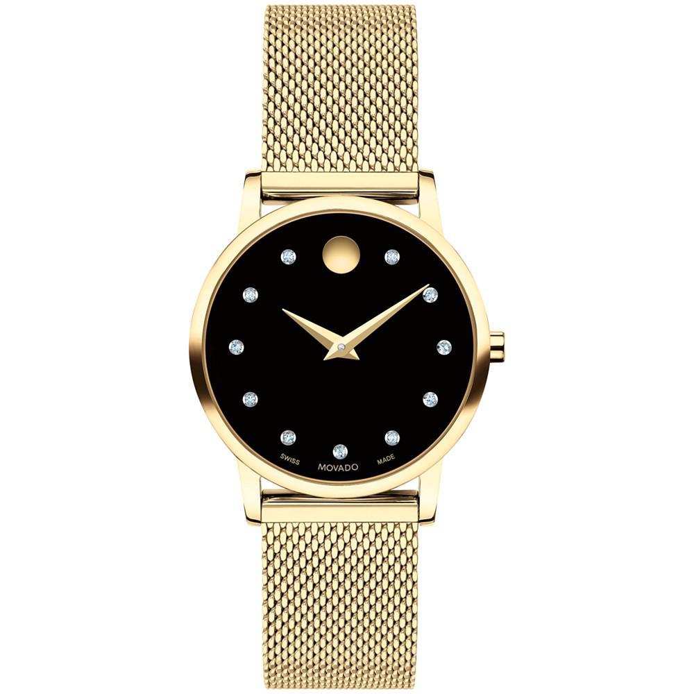 商品Movado|Women's Museum Classic Swiss Quartz Yellow Physical Vapor Deposition Bracelet Watch 28mm,价格¥9685,第1张图片