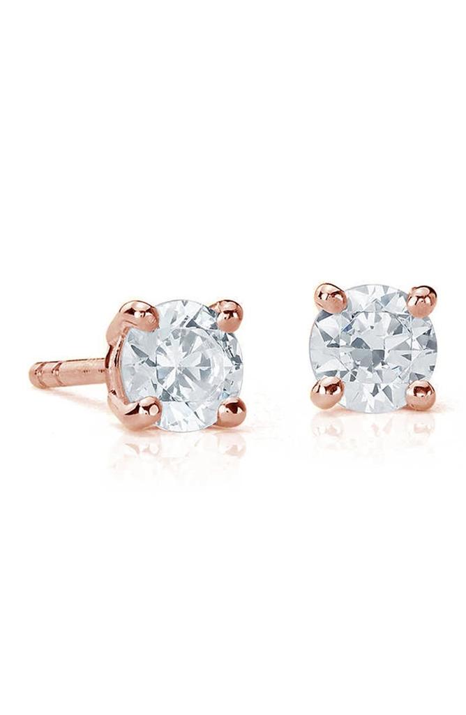 14K Rose Gold Diamond Stud Earrings - 0.50ctw商品第1张图片规格展示