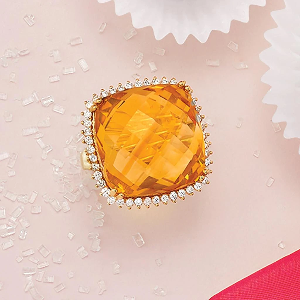 商品Ross-Simons|Citrine and . Diamond Ring in 14kt Yellow Gold,价格¥19191,第5张图片详细描述