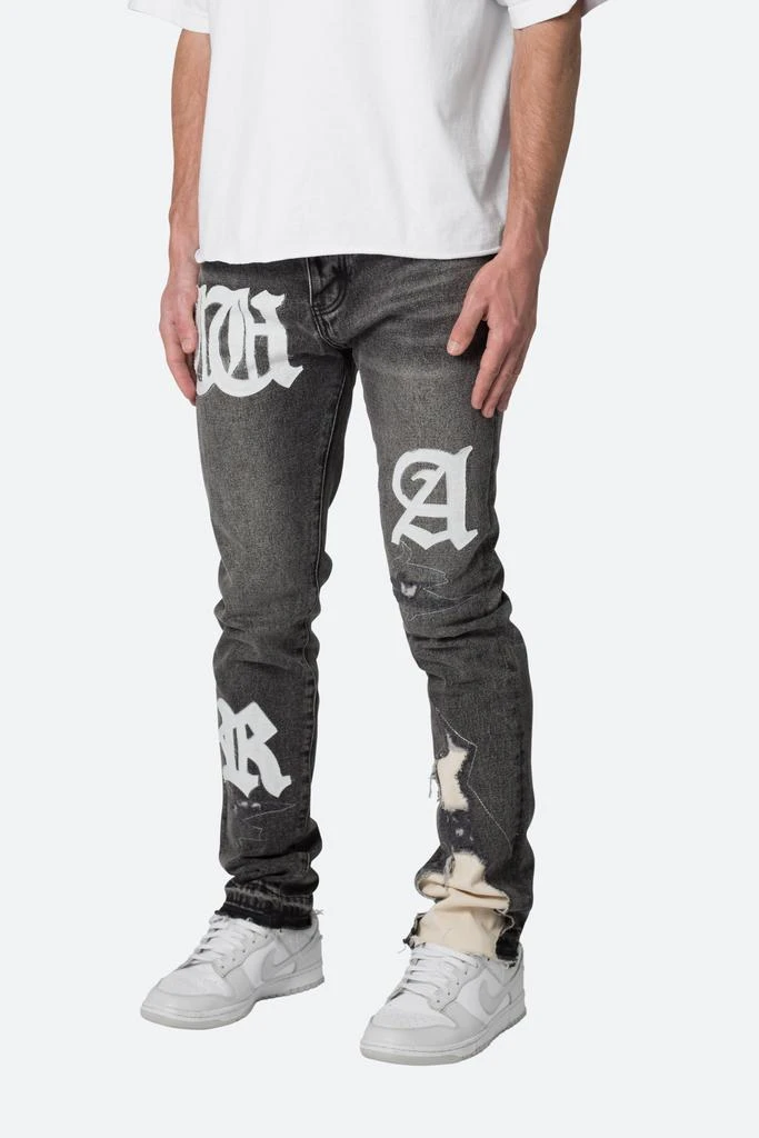 商品MNML|D198 War Straight Denim - Black/White,价格¥562,第2张图片详细描述
