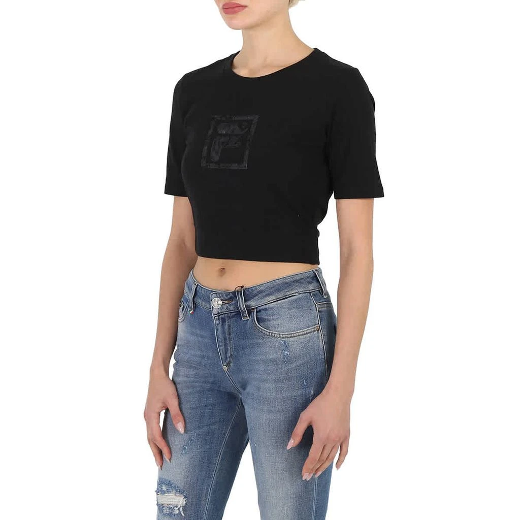 商品Fila|Ladies Pegeen Cropped Cotton Jersey T-shirt In Black,价格¥142,第2张图片详细描述