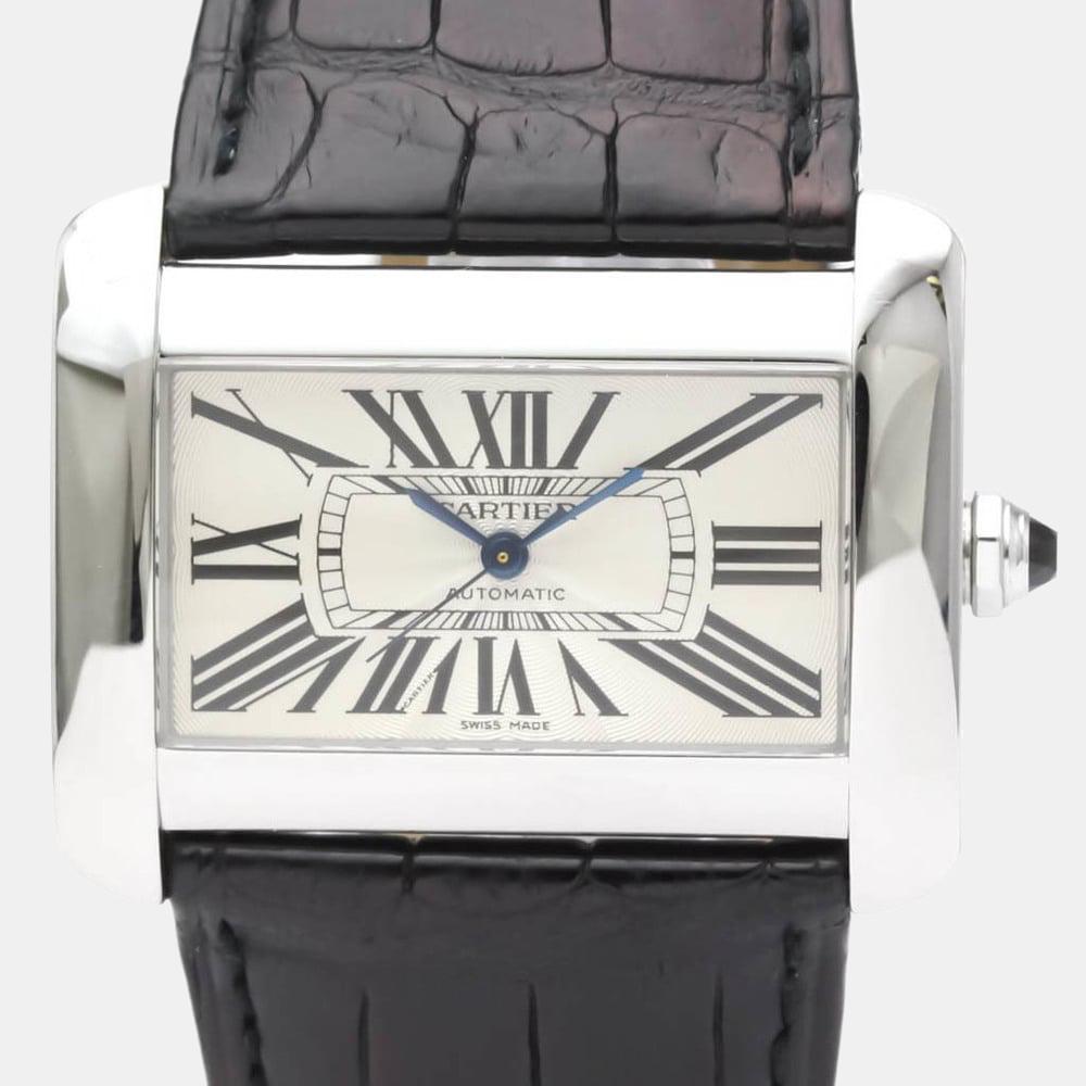 Cartier Silver Stainless Steel Tank Divan W6300755 Automatic Men's Wristwatch 38 mm商品第2张图片规格展示