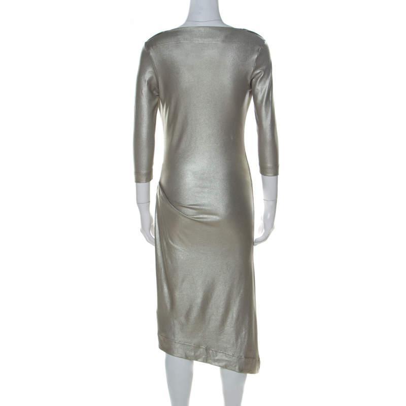 商品[二手商品] Vivienne Westwood|Vivienne Westwood Anglomania Metallic Stretch Knit Asymmetric Dress S,价格¥2316,第5张图片详细描述