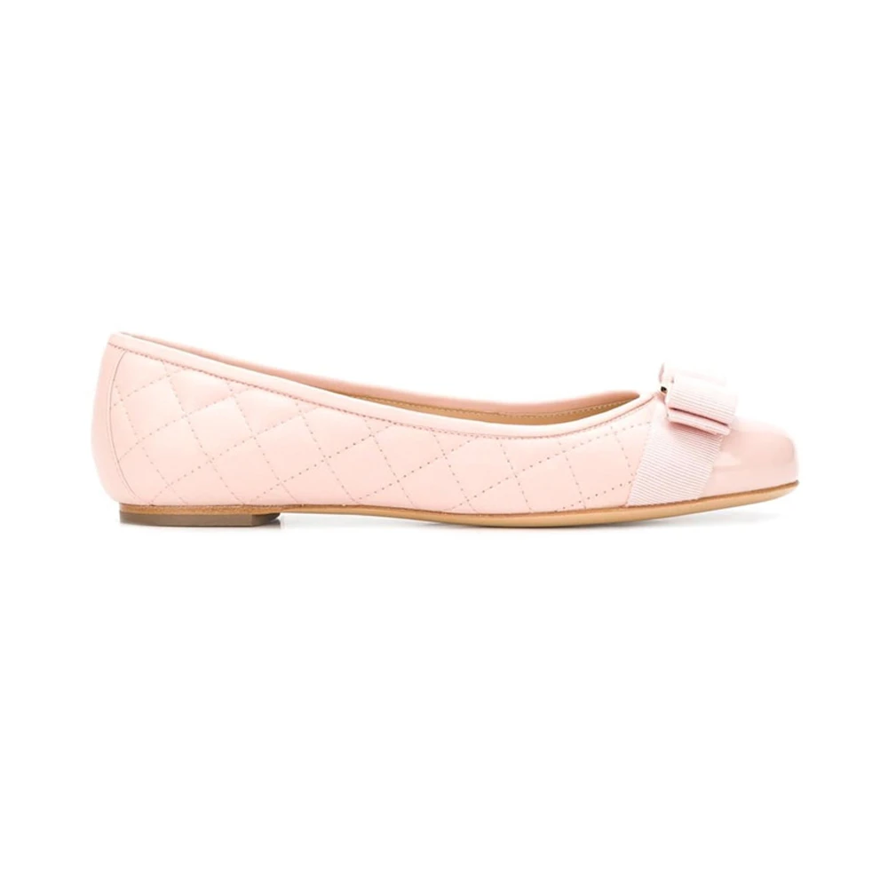 商品Salvatore Ferragamo|Salvatore Ferragamo 菲拉格慕 女士小羊皮粉色平底鞋 01-M831-692386,价格¥3285,第1张图片