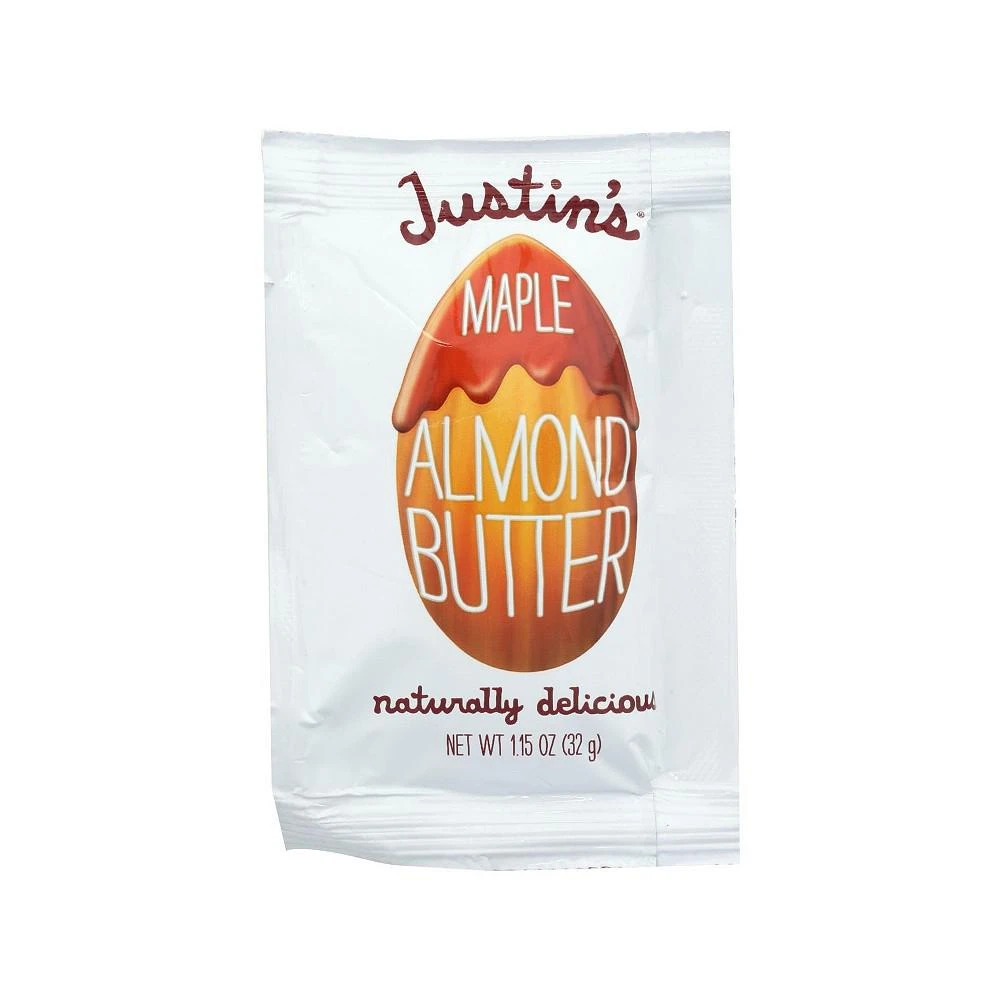商品Justin's Nut Butter|Squeeze Pack - Almond Butter - Maple - Case of 10 - 1.15 oz.,价格¥189,第1张图片