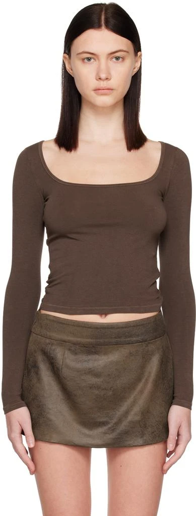 商品SKIMS|Brown New Vintage Long Sleeve T-Shirt,价格¥486,第1张图片