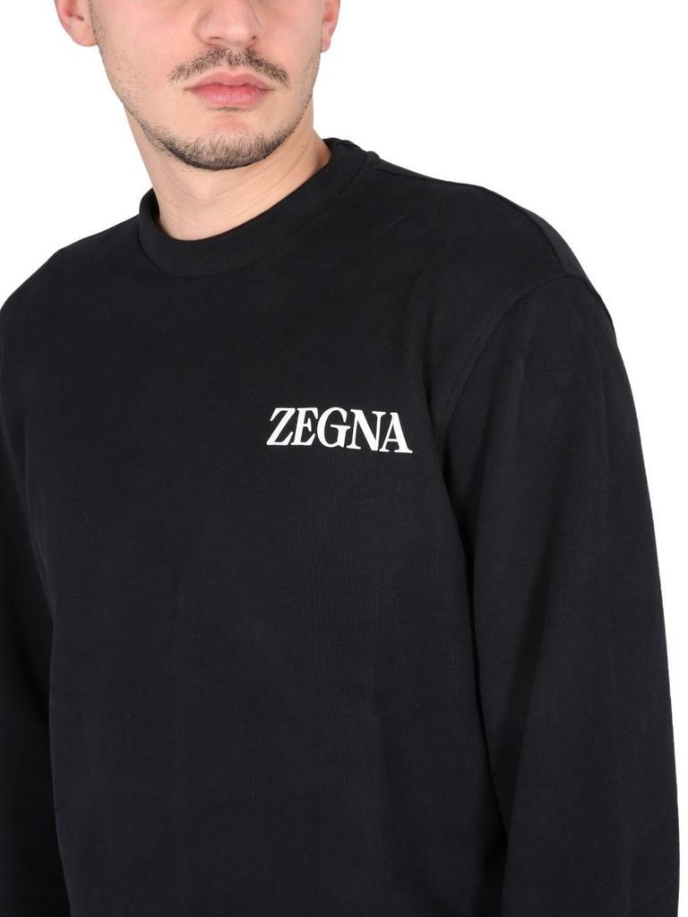 商品Zegna|Ermenegildo Zegna Logo-Printed Crewneck Sweatshirt,价格¥2395-¥3030,第4张图片详细描述