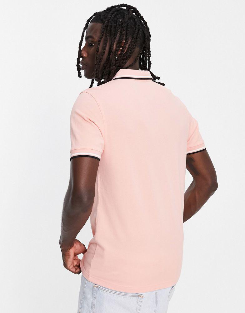 商品Fred Perry|Fred Perry twin tipped polo shirt in pink,价格¥567,第4张图片详细描述