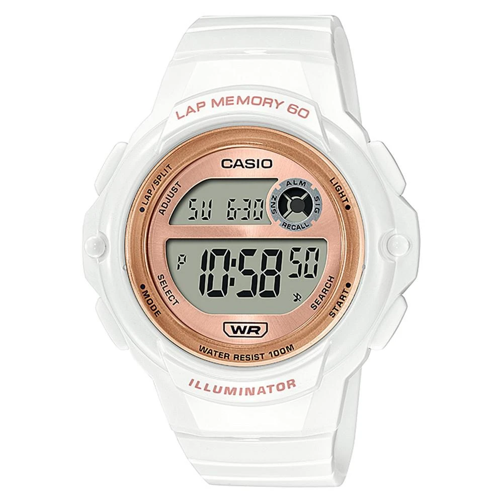 商品Casio|Women's Digital White Resin Strap Watch 41mm,价格¥210,第1张图片