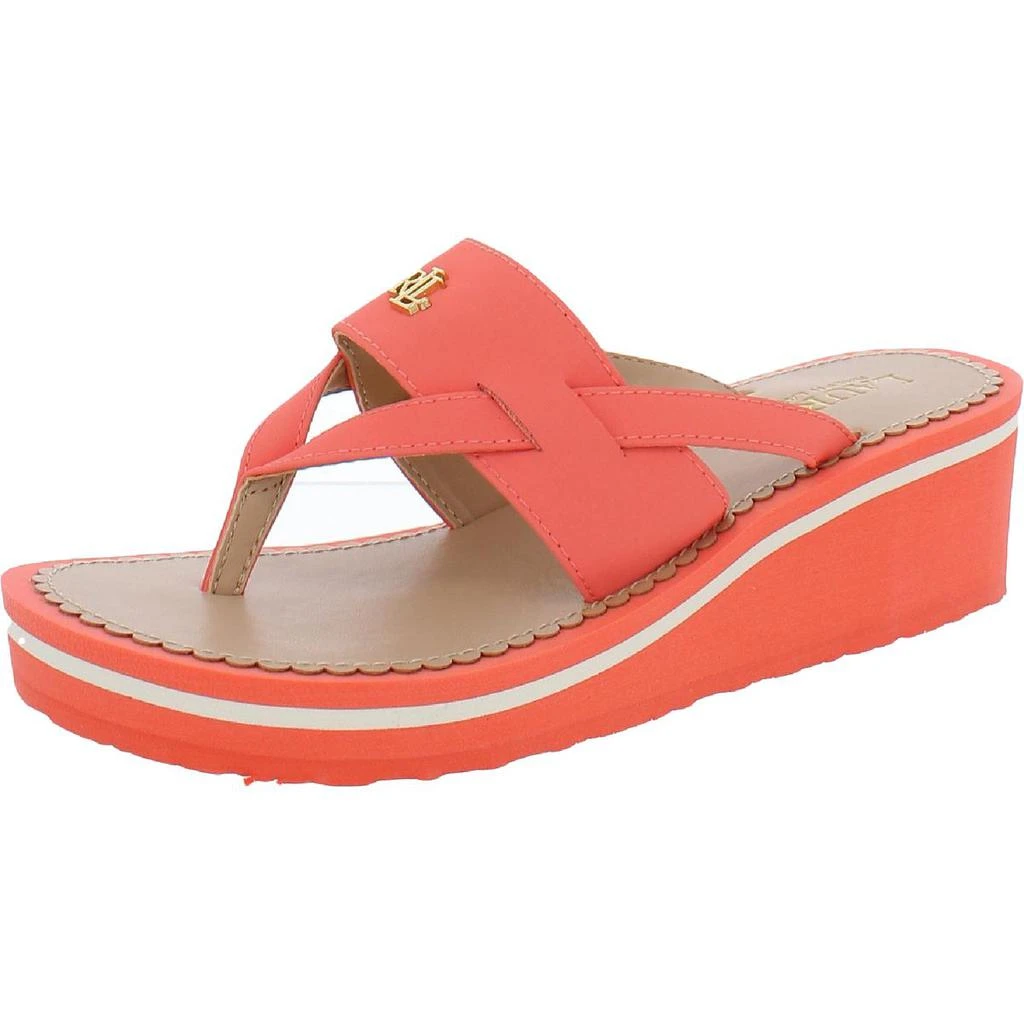 商品Ralph Lauren|Lauren Ralph Lauren Womens Thong Striped Wedge Sandals,价格¥238,第1张图片