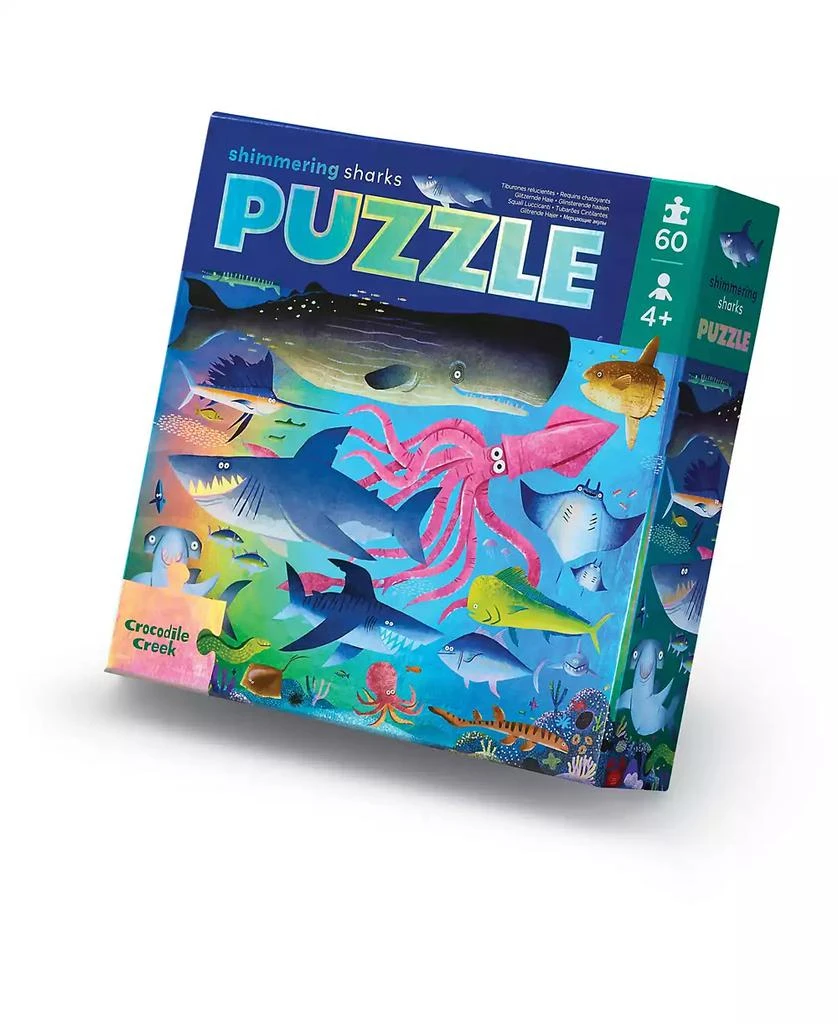 商品Crocodile Creek|Shimmering Sharks Holographic Foil Puzzle, 60 Pieces,价格¥142,第1张图片