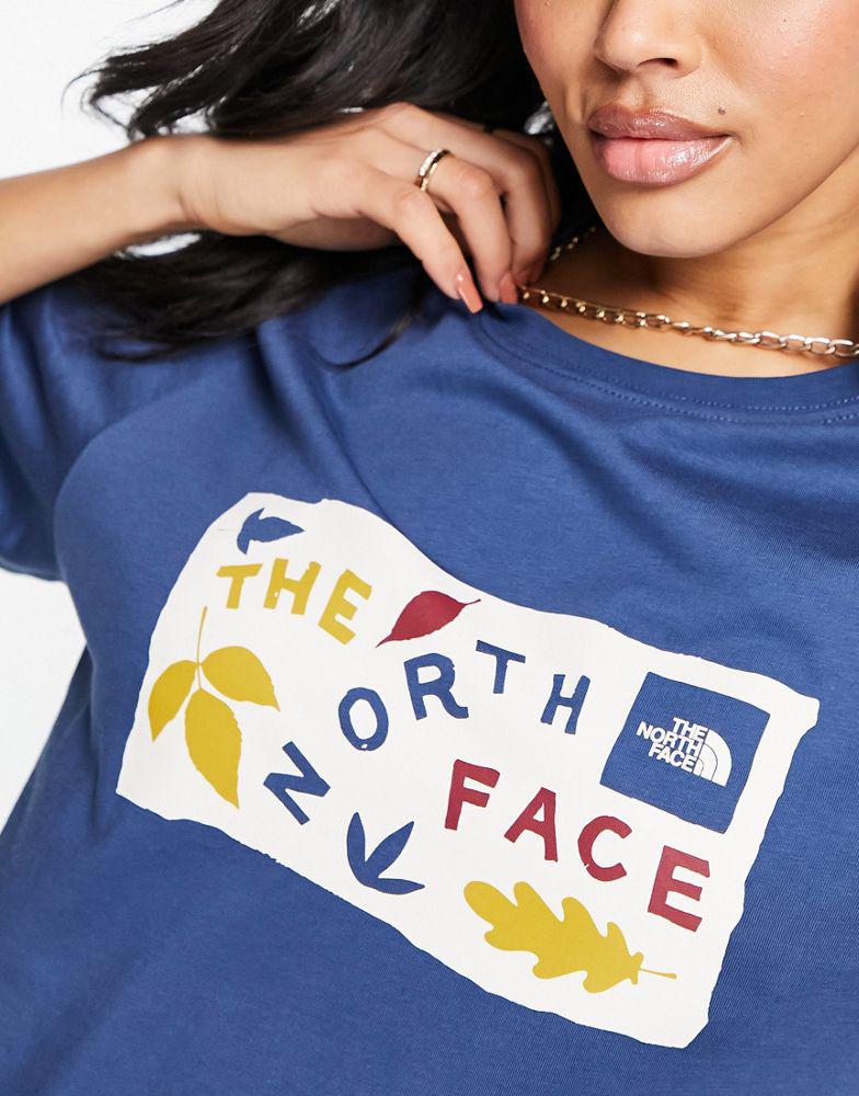 The North Face Leaf Drawing chest print t-shirt in navy Exclusive at ASOS商品第3张图片规格展示