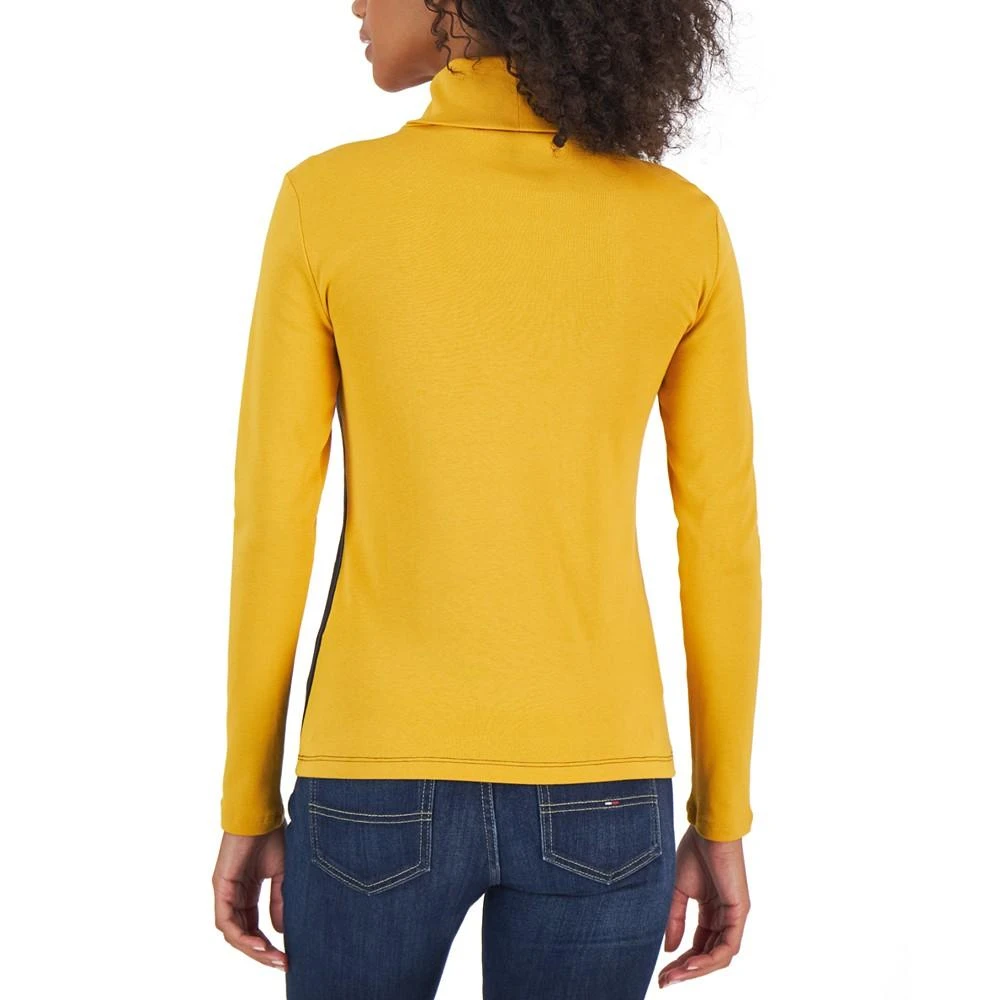 商品Tommy Hilfiger|Women's Cotton Turtleneck Colorblocked Long-Sleeve Top,价格¥113,第2张图片详细描述